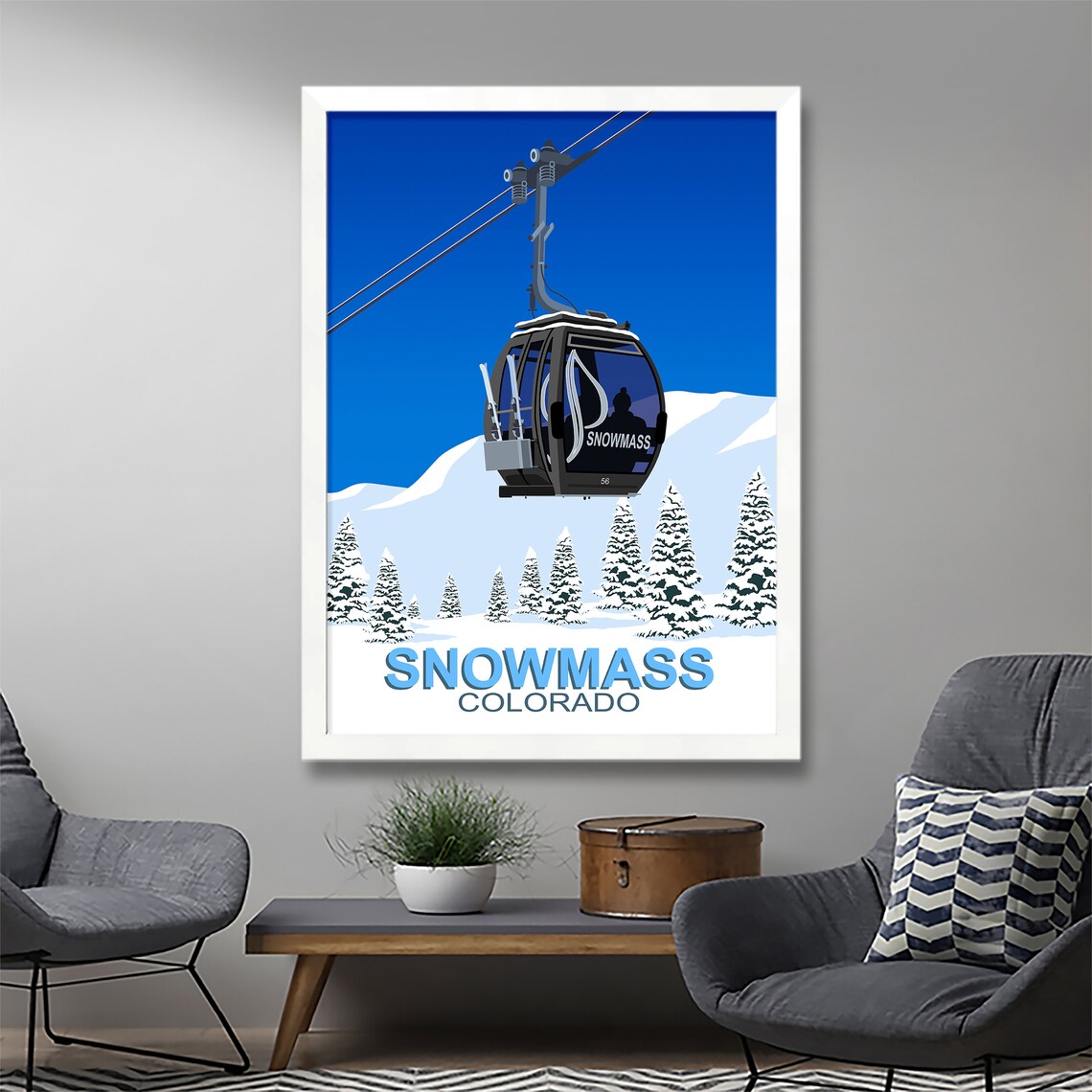 Snowmass Colorado Ski Resort Travel Poster - Image 2