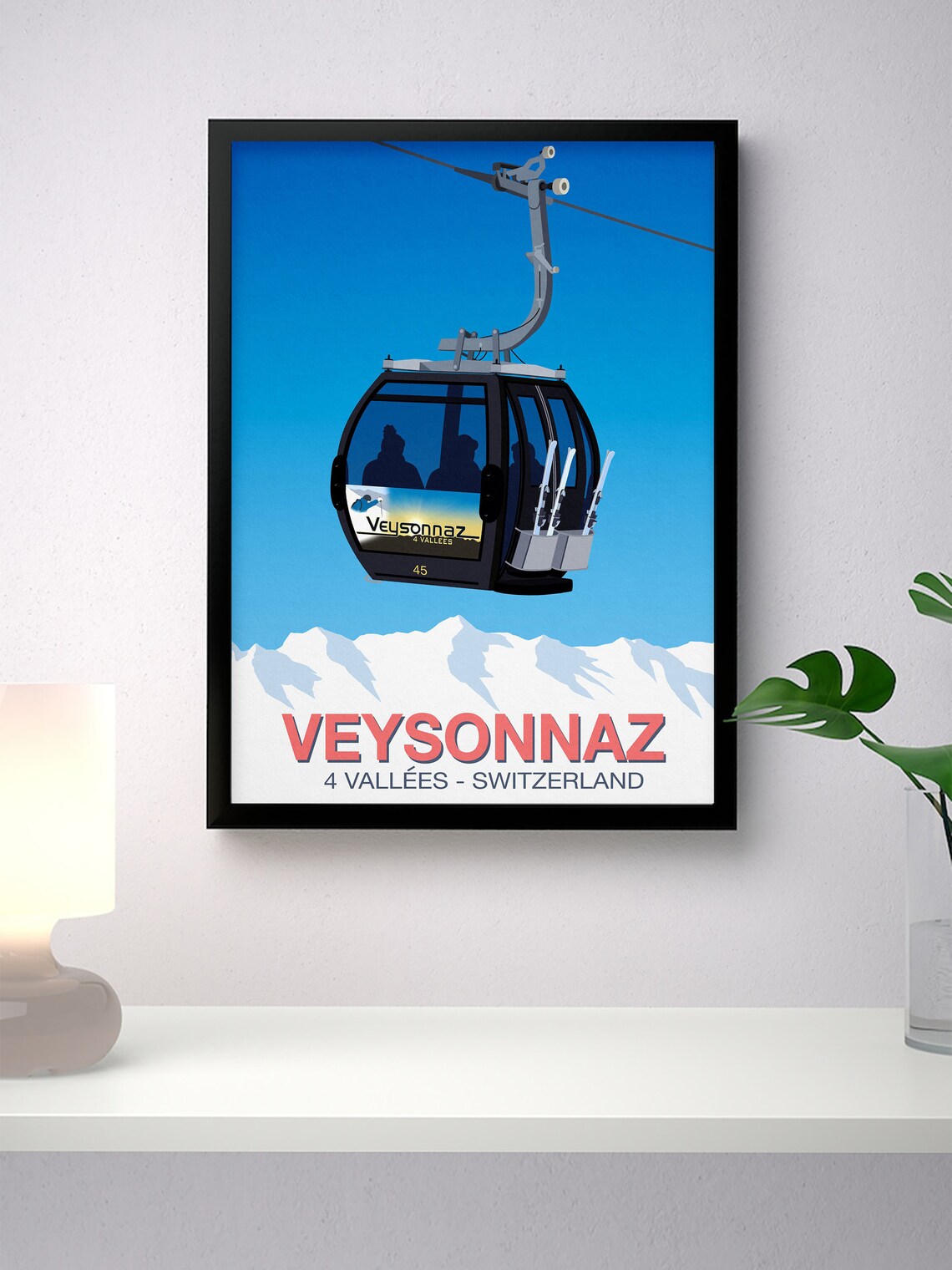 Veysonnaz Ski Resort Poster, Snowboard Travel Poster - Image 4