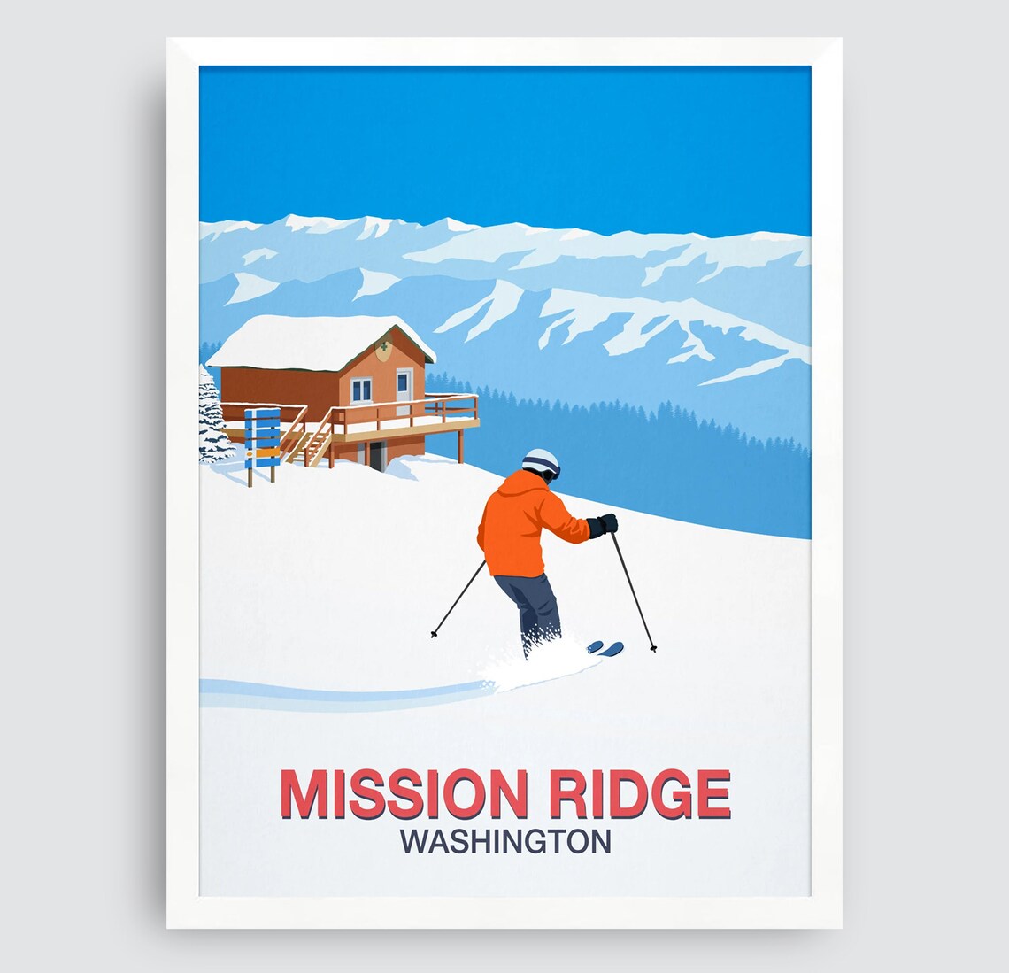 Mission Ridge Ski Resort Travel Poster Print - Image 3