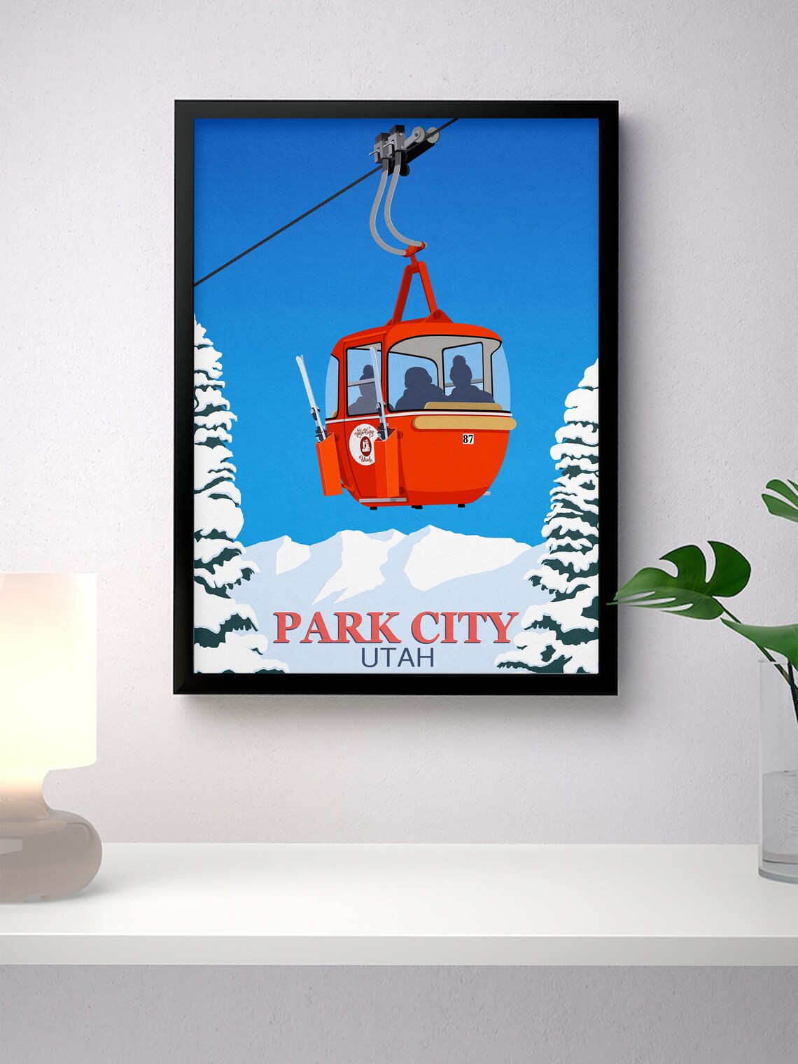 Park City Ski Resort Travel Poster, Ski Resort Print - Image 4