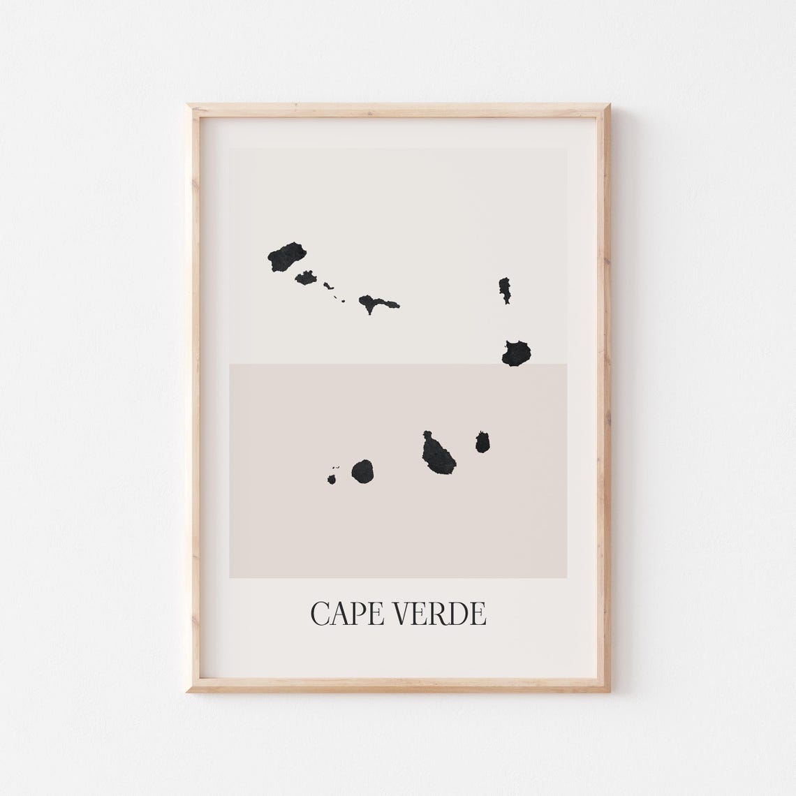 Cape Verde Islands Map Silhouette Minimalist Black Art Poster