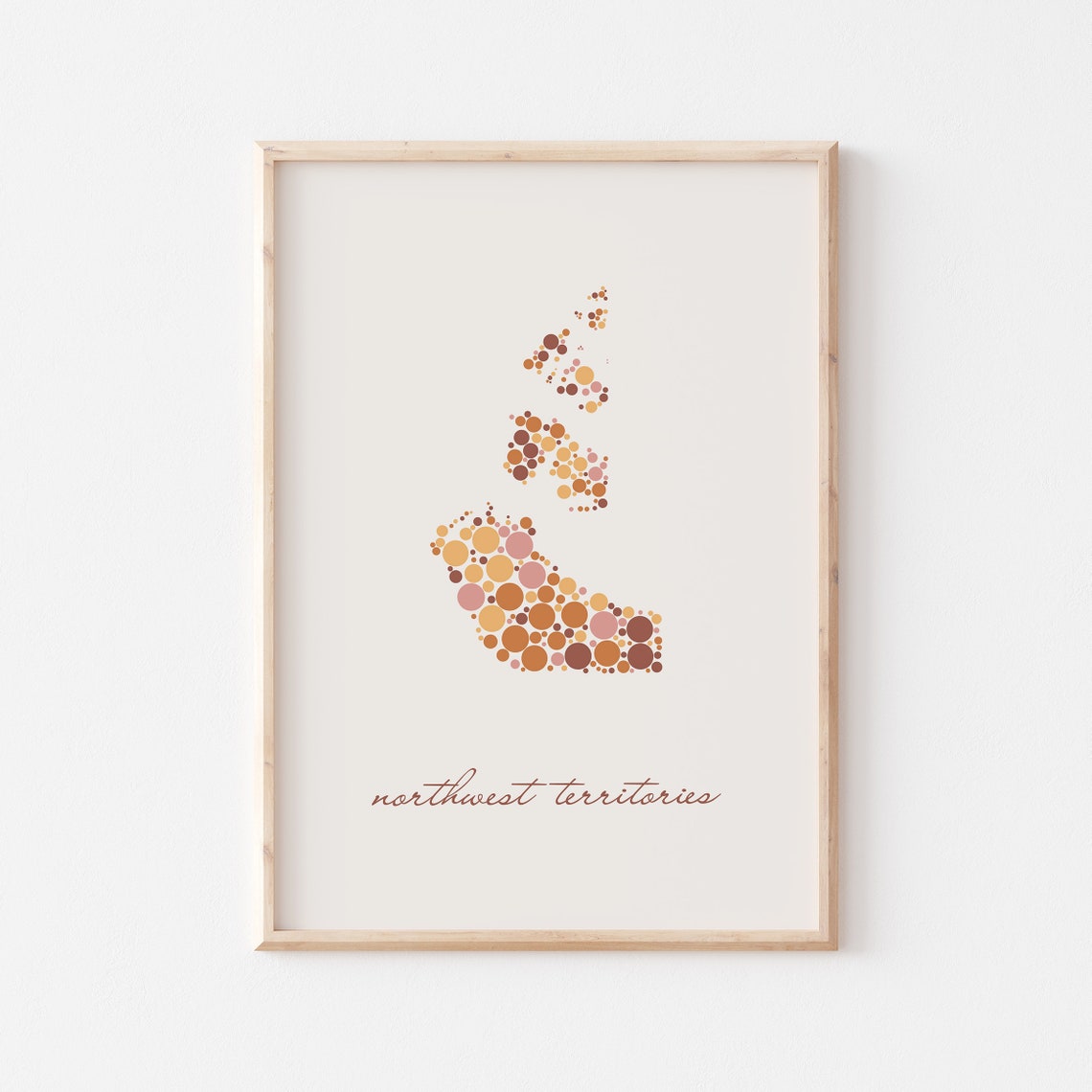 Northwest Territories Canada Dot Art Map Script Art Decor Poster - Image 3