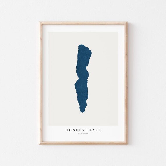 Honeoye Lake Print Poster Art Wall Map New York