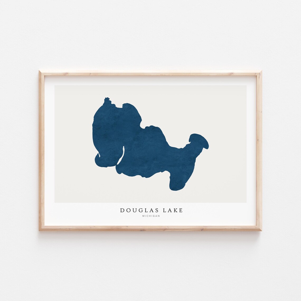 Douglas Lake Print Poster Art Wall Map House Gift Michigan