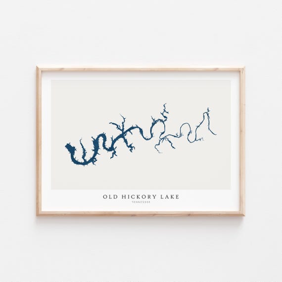 Old Hickory Lake Map Poster Print, Tennessee
