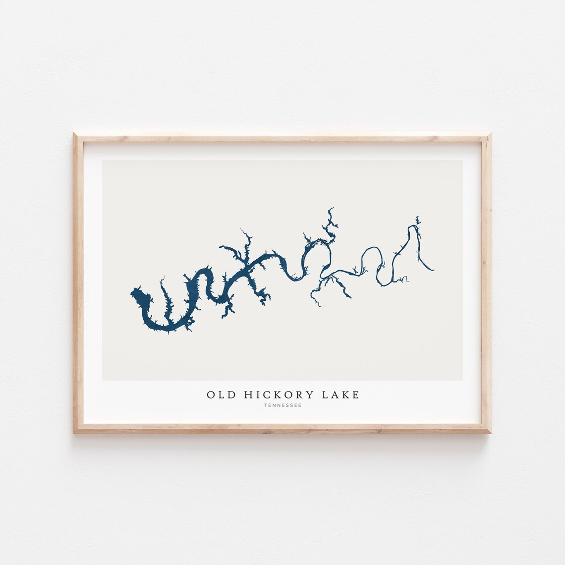 Old Hickory Lake Map Poster Print, Tennessee