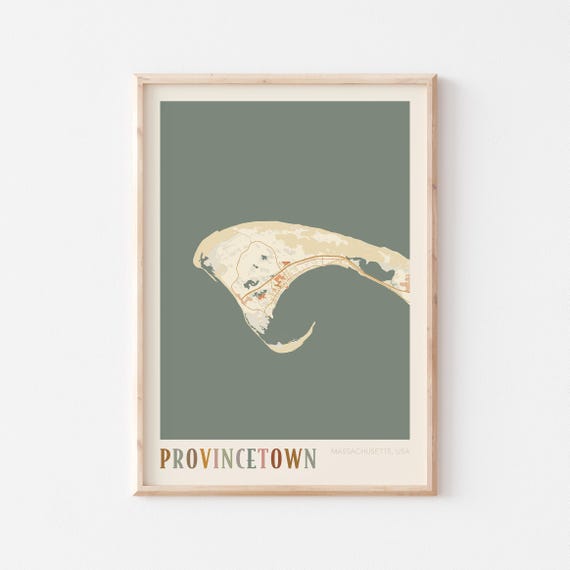 Provincetown Map Poster, Boho Massachusetts Travel Print