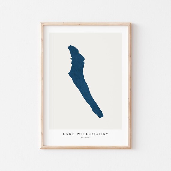Lake Willoughby Print Poster Art Wall Map Vermont