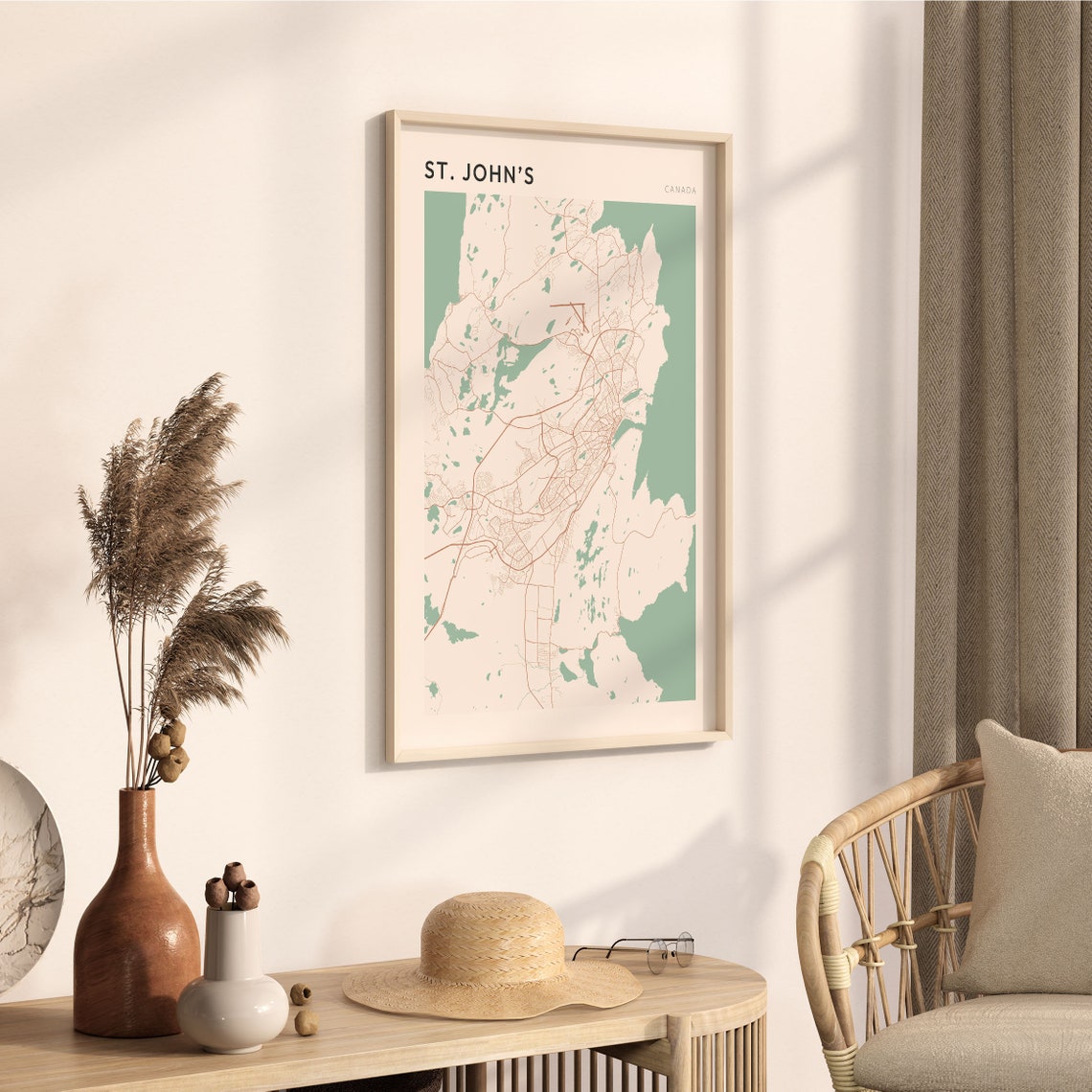 St. John's Canada Minimalist City Street Map Poster Bold Black Title - Image 3