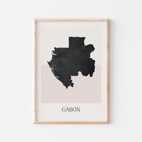 Gabon Map Poster Print Minimalist Boho Wall Art Decor For Home Or Gift