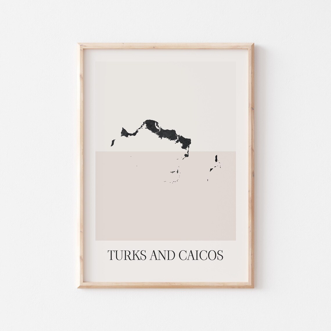 Turks And Caicos Map Poster Print Minimalist Boho Wall Art Decor