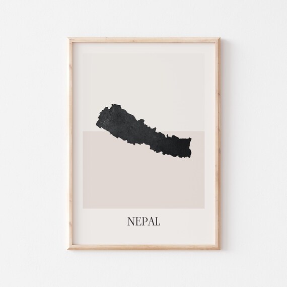 Nepal Map Poster Print Minimalist Boho Wall Art Decor For Home Or Gift