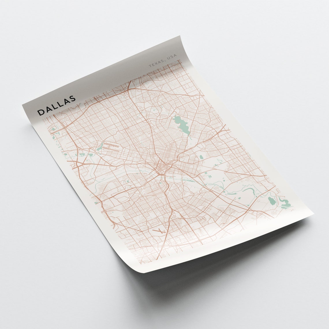 Dallas Texas Minimalist City Street Map Travel Art Decor Poster - Image 2