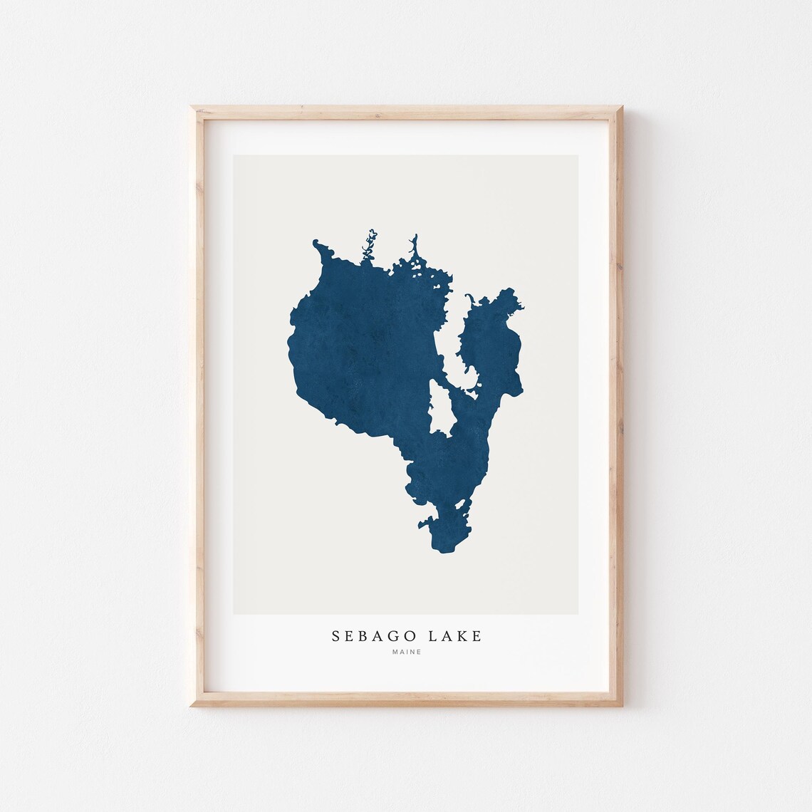 Sebago Lake Map Poster Print, Maine Gift