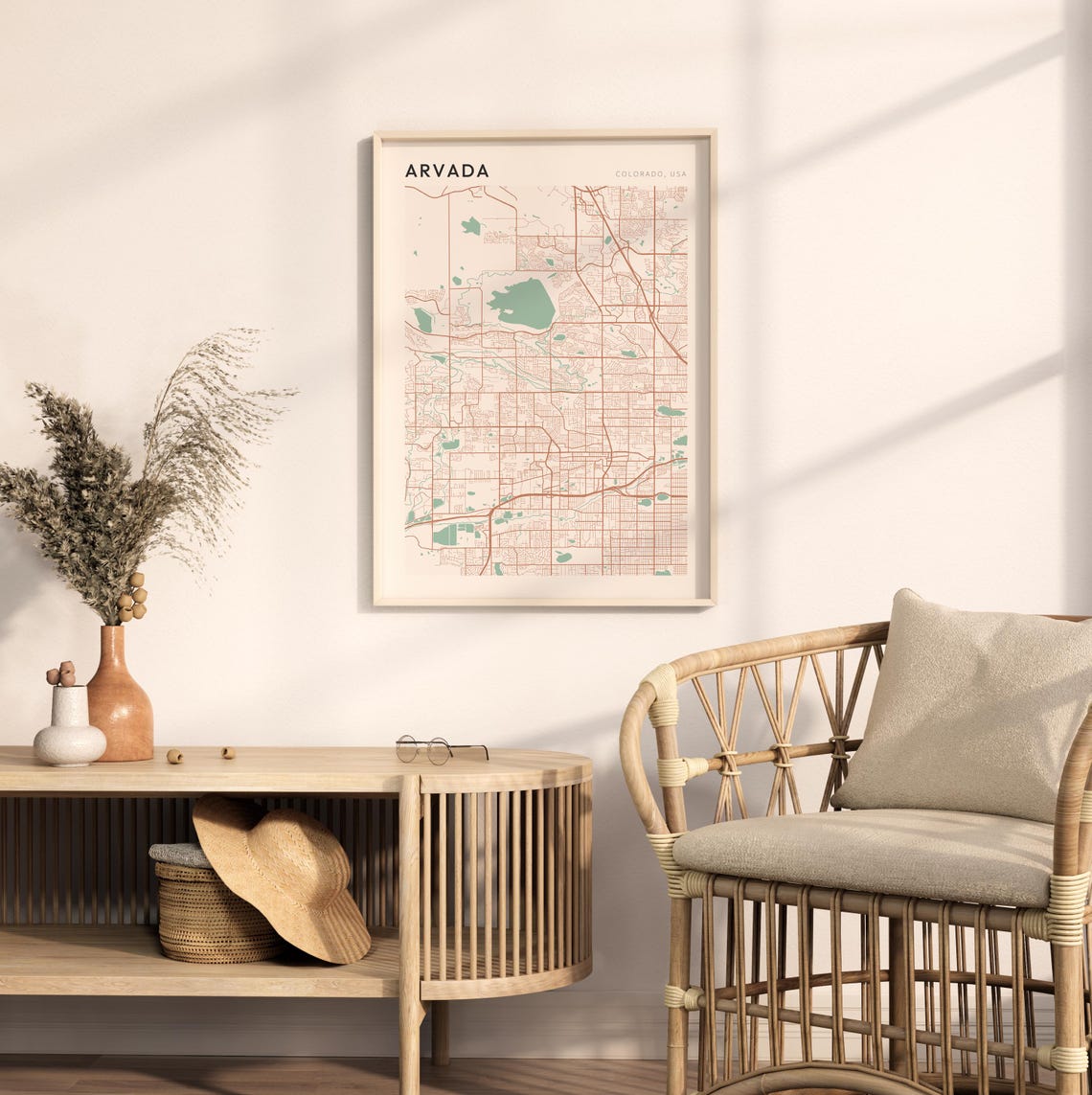 Arvada Colorado Farmhouse Modern Minimalist Street Map Poster - Image 2
