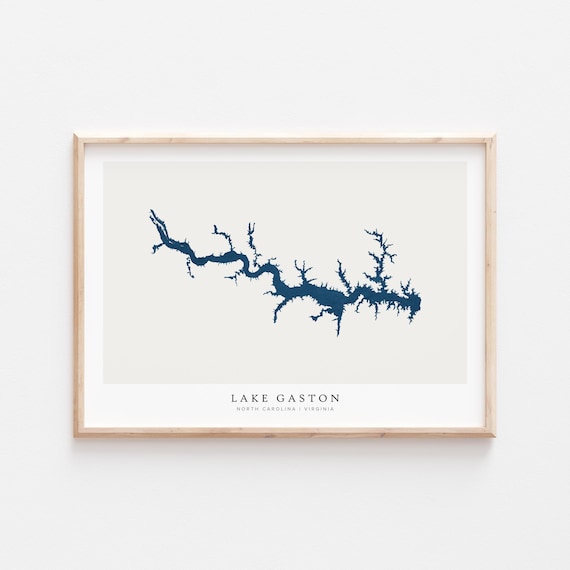 Lake Gaston Wall Map Art Print