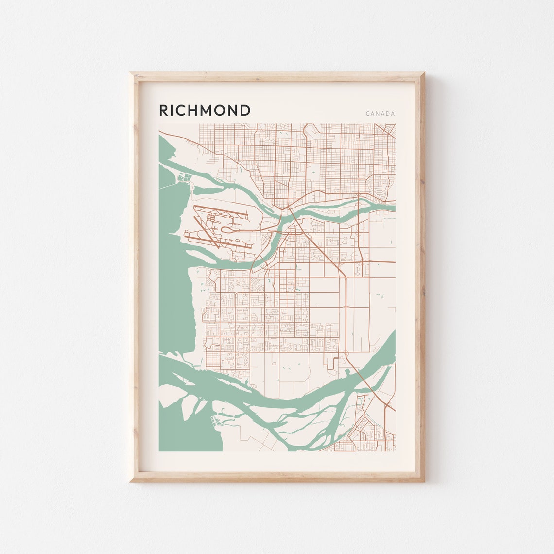 Richmond Canada Minimalist City Street Map Art Poster Home Decor