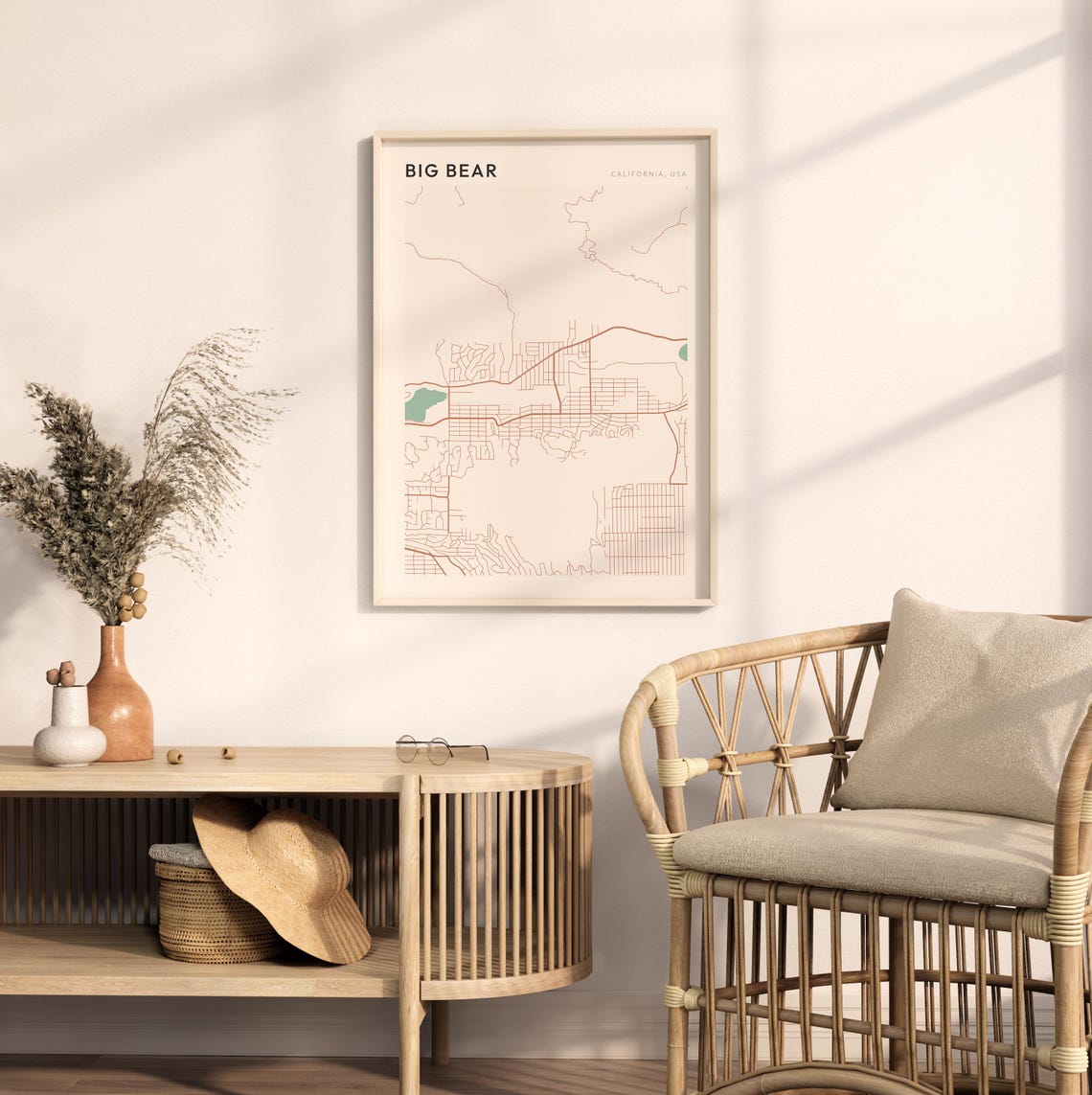 Big Bear Map Poster Big Bear Print Big Bear Poster Big Bear Wall Art California Travel Gift Farmhouse Wall Decor Kitchen Wall Decor - Image 2