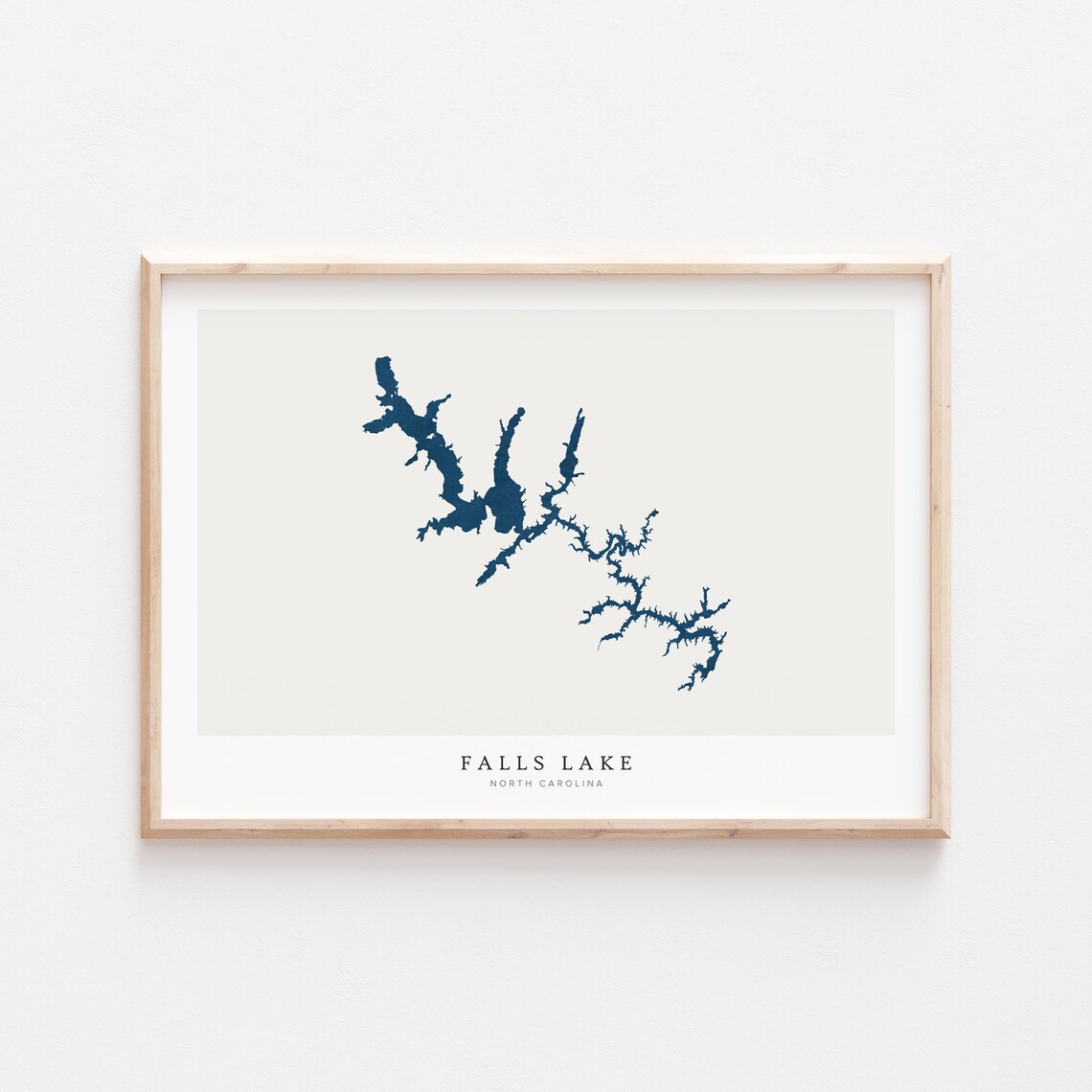 Falls Lake Print Poster Art Wall Map House Gift North Carolina