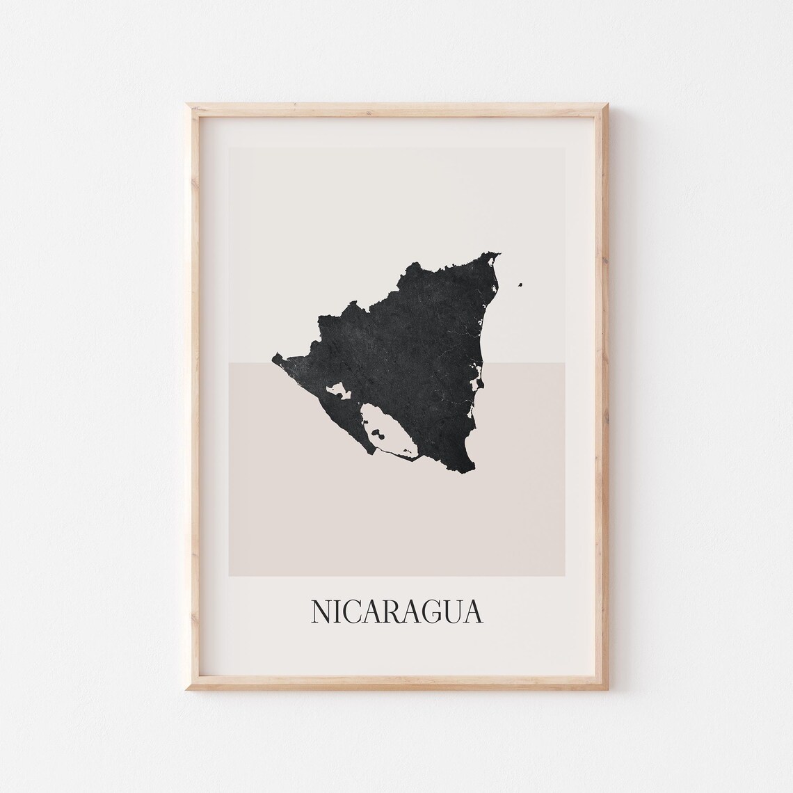 Nicaragua Map Poster Print Minimalist Boho Wall Art Decor For Home Or Gift