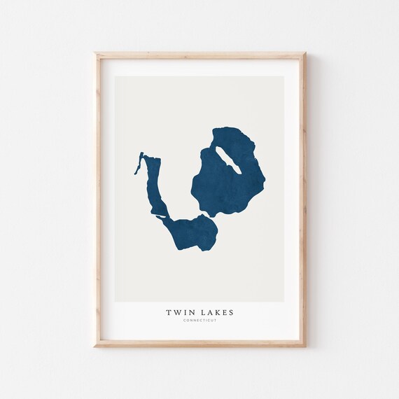 Twin Lakes Connecticut Map Poster Print
