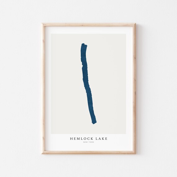 Hemlock Lake Print Poster Art Wall Map New York