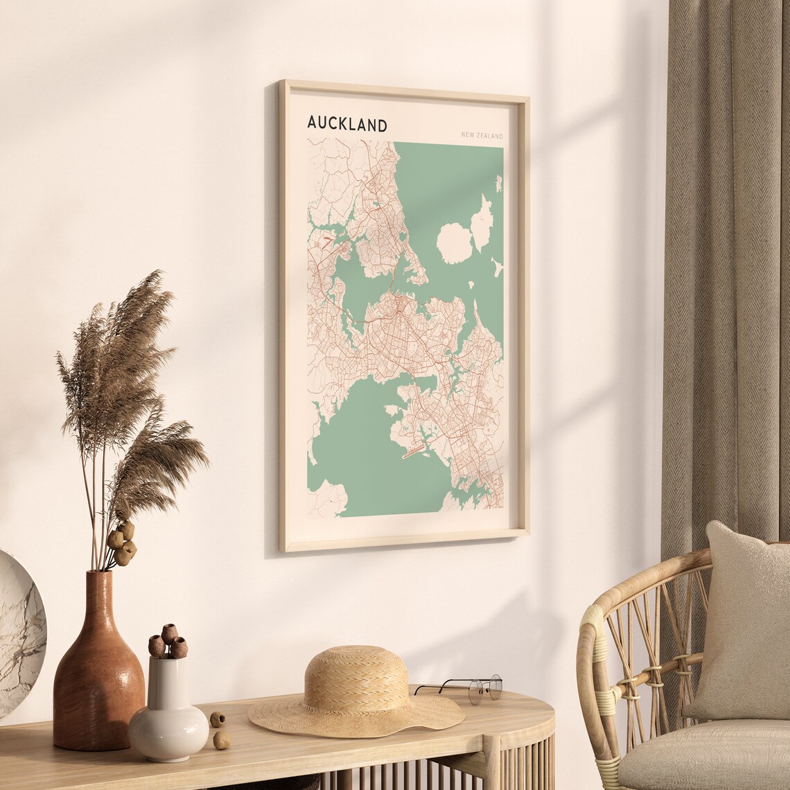 Auckland New Zealand Minimalist Harbor Street Map Travel Poster - Image 3
