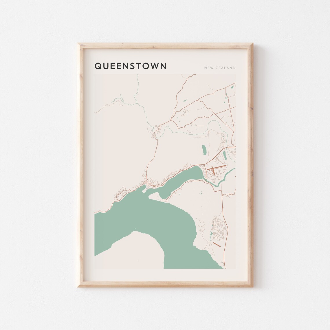 Queenstown Map Poster Queenstown Wall Art Queenstown Map Queenstown Poster Queenstown Map Print Queenstown Print Queenstown New Zealand