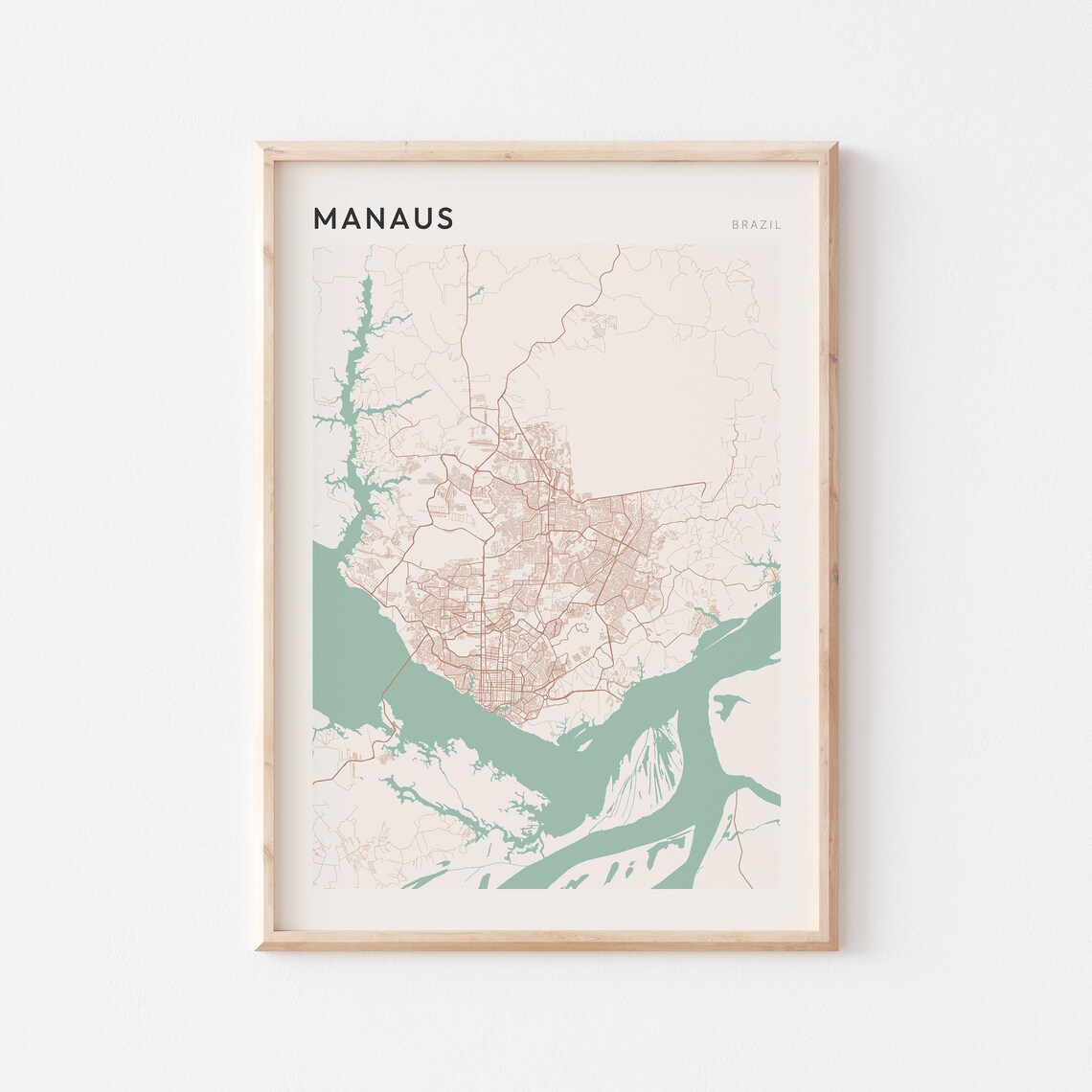 Manaus Map - Minimalist Travel Poster