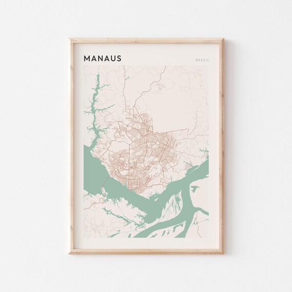 Manaus Map - Minimalist Travel Poster