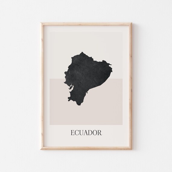 Ecuador Map Poster Print Minimalist Boho Wall Art Decor For Home Or Gift