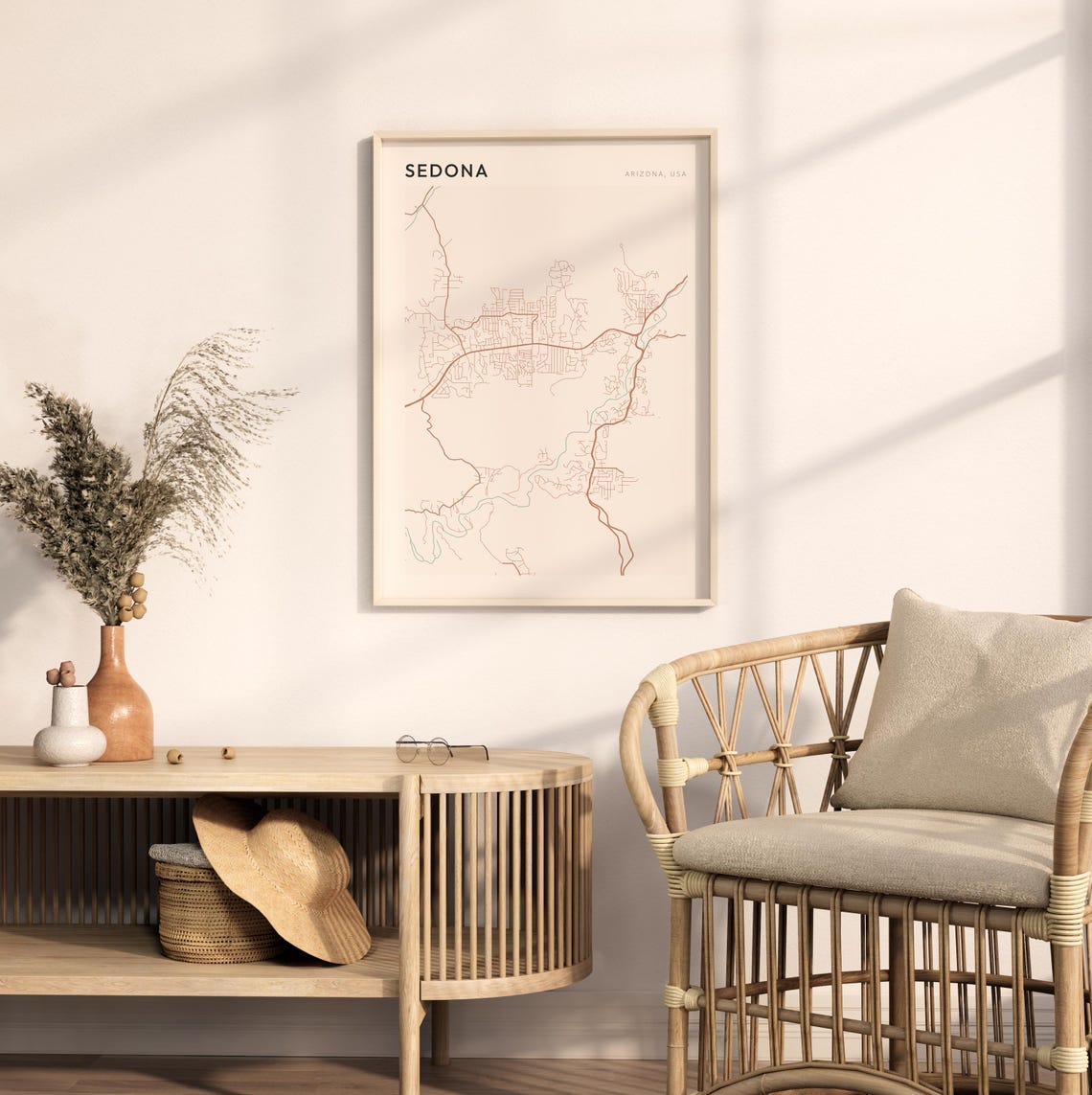 Sedona Map Poster Sedona Print Sedona Poster Sedona Wall Art Arizona Travel Gift Farmhouse Wall Decor Office Art Print - Image 2