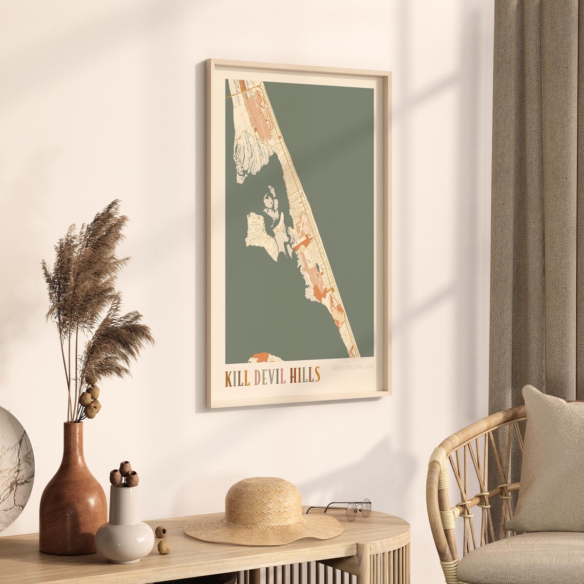 Kill Devil Hills Map Poster, Boho North Carolina Art Print - Image 3