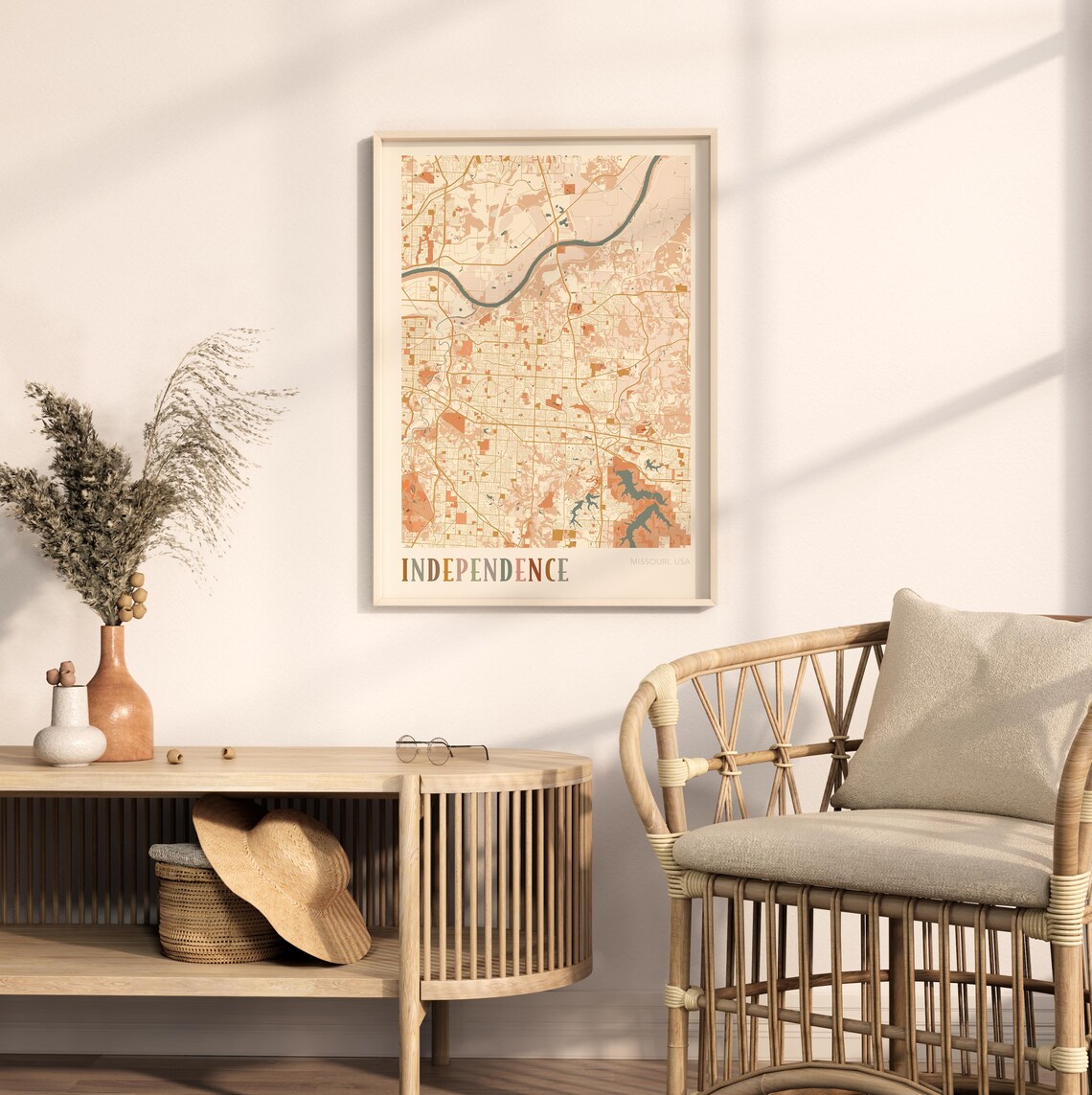 Independence Missouri Street Map Poster with Colorful Multicolor Typography - Image 2