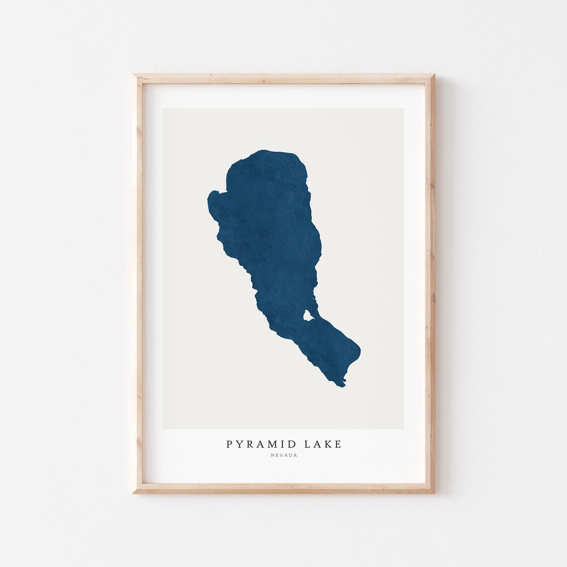 Pyramid Lake Poster Art Print, Nevada Wall Map