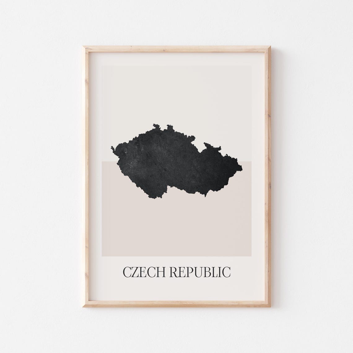 Czech Republic Country Map Silhouette Minimalist Art Poster for Home