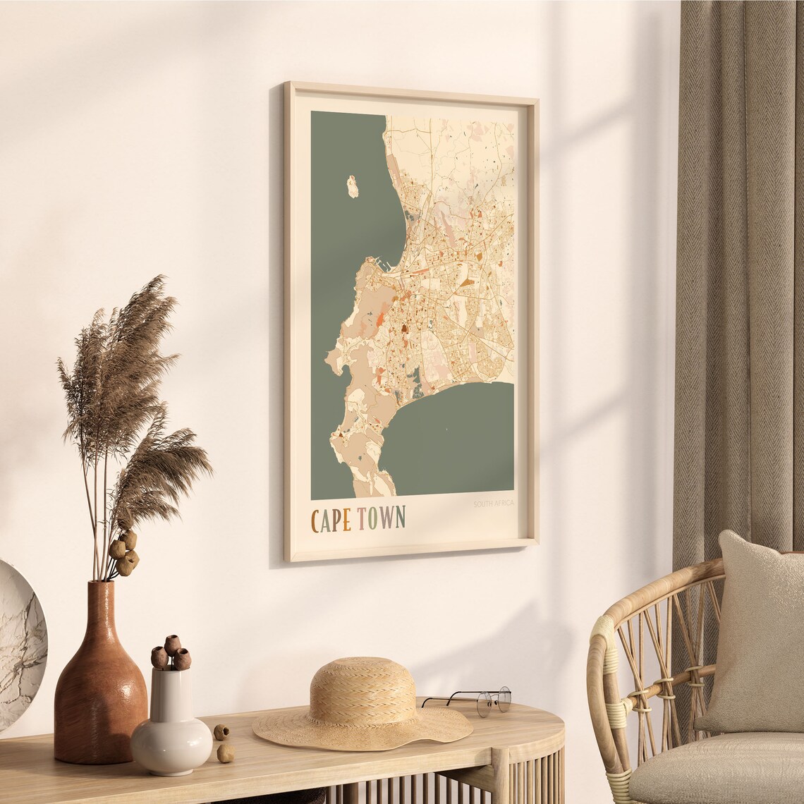Cape Town Map Poster, Boho Travel Wall Art - Image 3