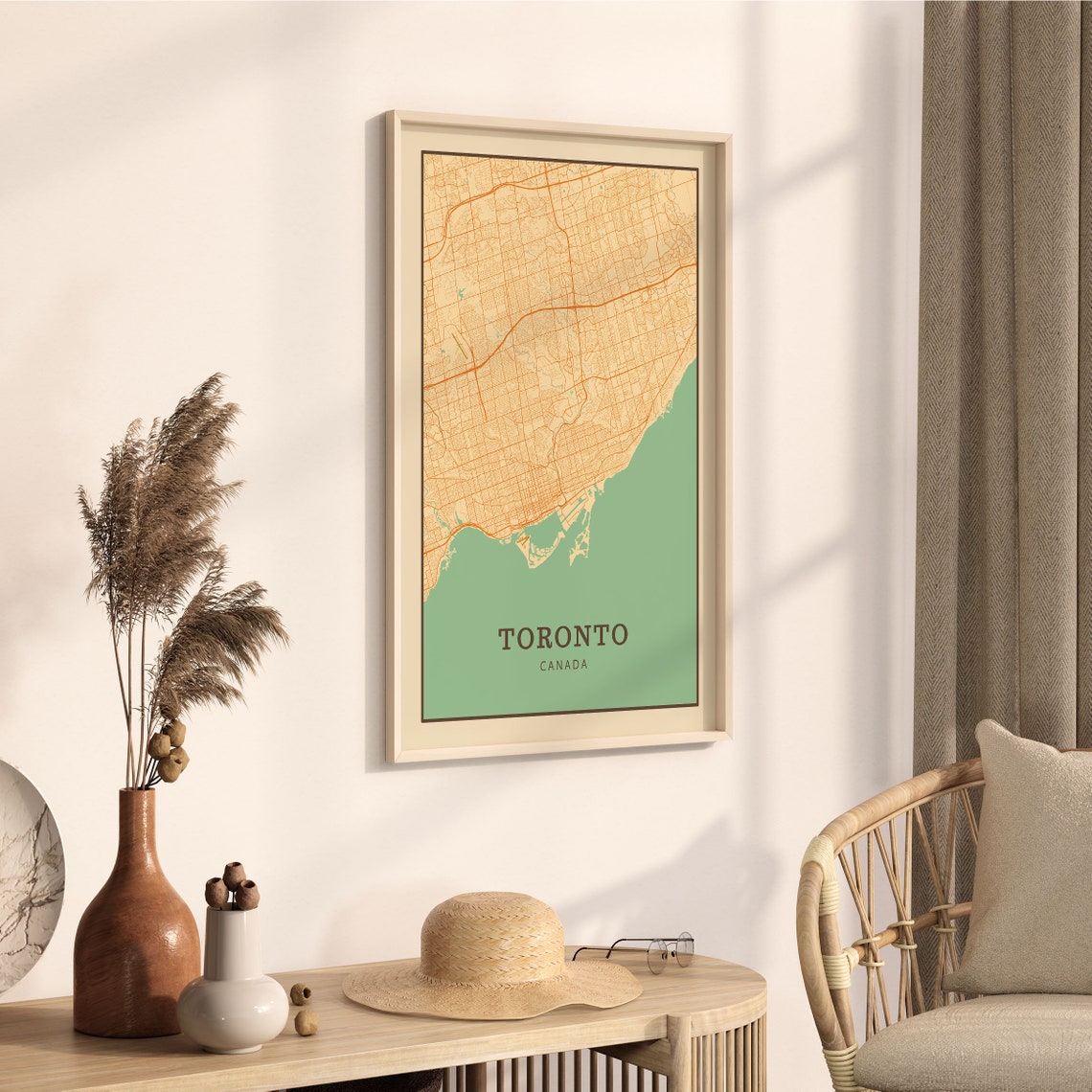 Toronto Canada Vintage Street Map City Art Poster Home Decor Gift - Image 3