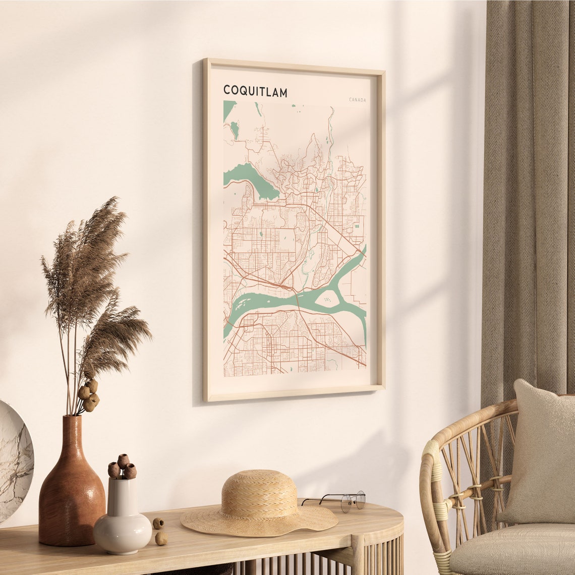 Coquitlam Canada Minimalist City Street Map Art Poster Home Decor - Image 3