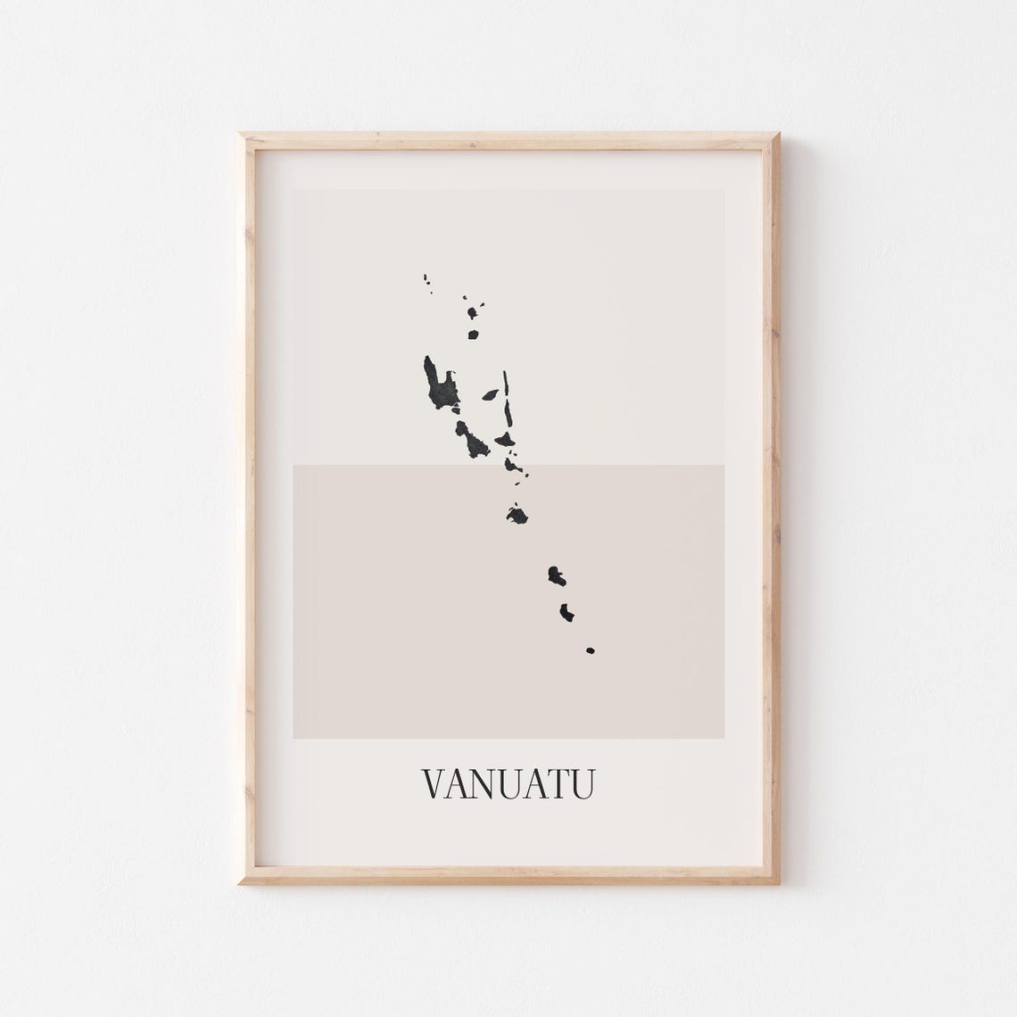 Vanuatu Islands Map Minimalist Boho Archipelago Silhouette Poster