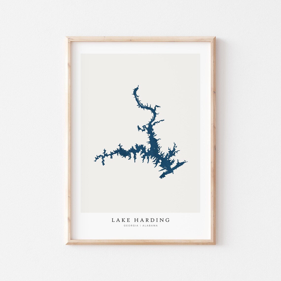 Lake Harding Print Poster Art Wall Map House Gift Alabama