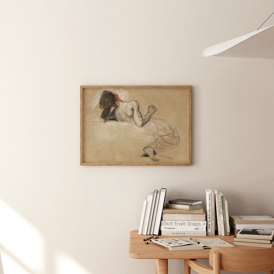 Vintage Abstract Nude Figure Sketch Art Print - Image 4