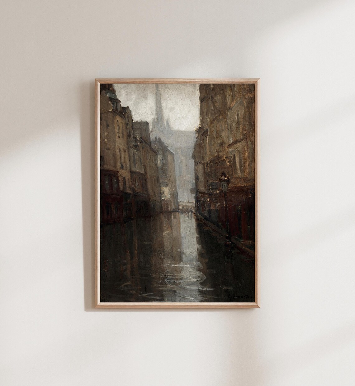 Antique Dark Moody City Landscape, Vintage Art Print - Image 5