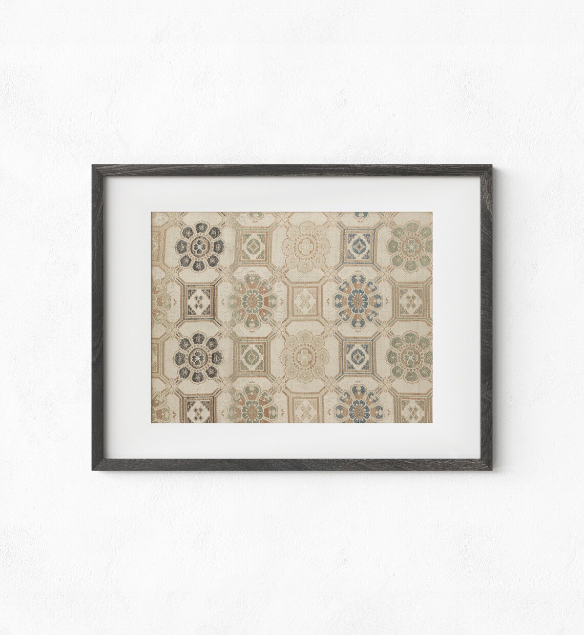 Vintage Neutral Cream Tapestry Art Print - Image 3
