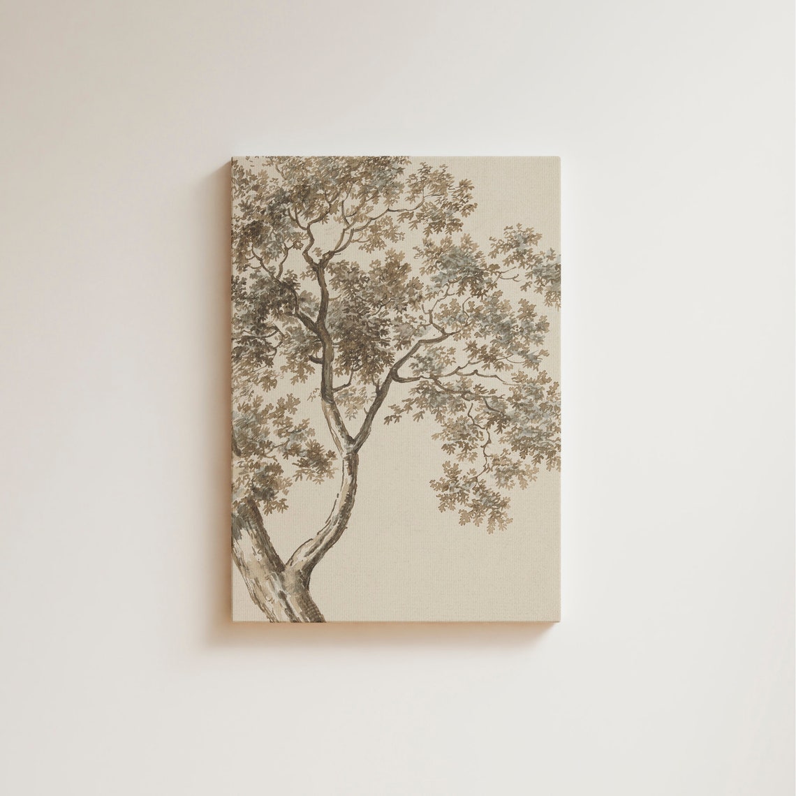 Vintage Rustic Tree Drawing Minimalist Neutral Landscape Wall Art Vintage Art - Image 5