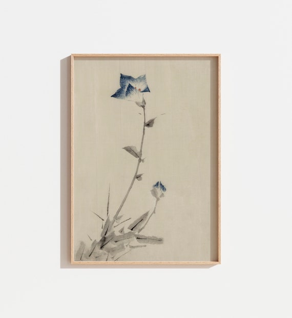 Vintage Flower Sketch, Japanese Botanical Art Print