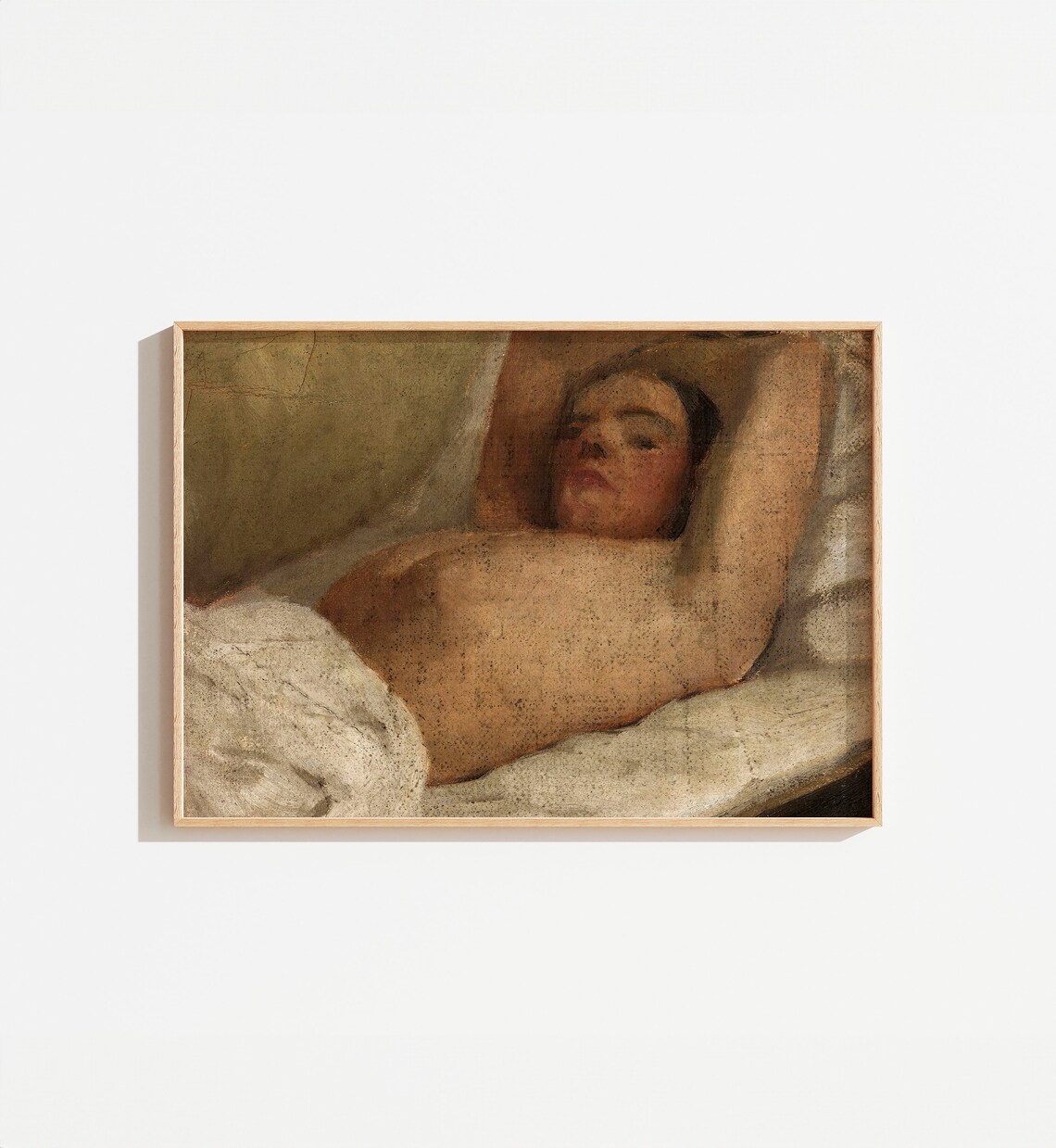 Antique Nude Painting Vintage Woman Painting Wall Art Bathroom Wall Art Moody Victorian Vintage Print