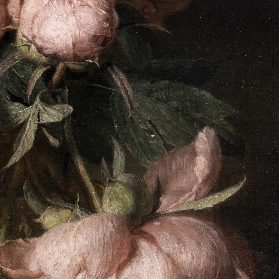 Vintage Floral Still Life Painting Pink Roses Painting Vintage Flower Vase Painting Antique Farmhouse - Image 2