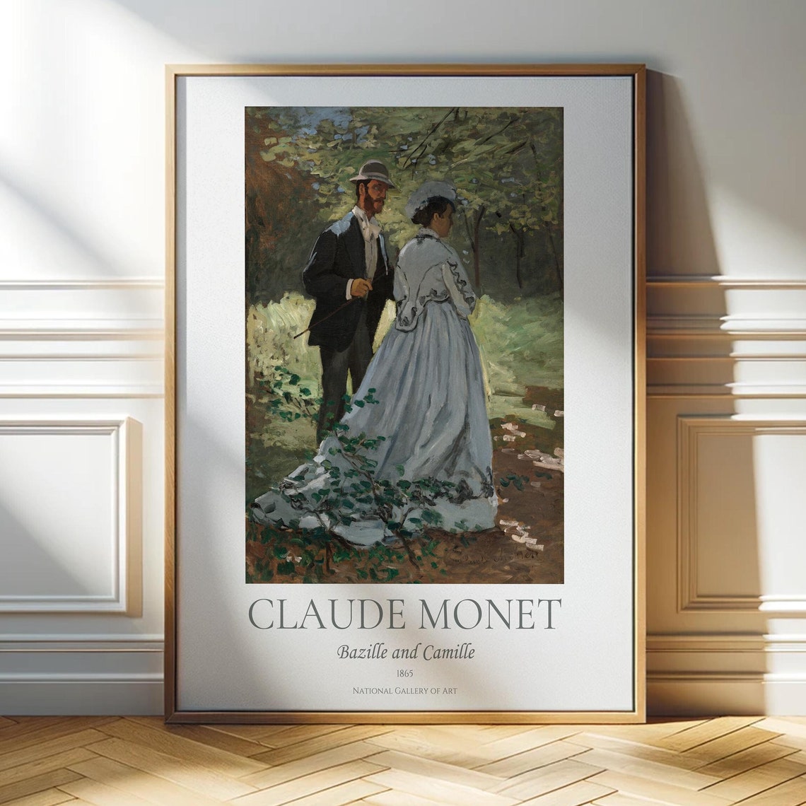 Claude Monet Art Print Bazille And Camille Monet Exhibition Poster Monet Paintings Vintage Lovers Poster Impressionist Art Poster