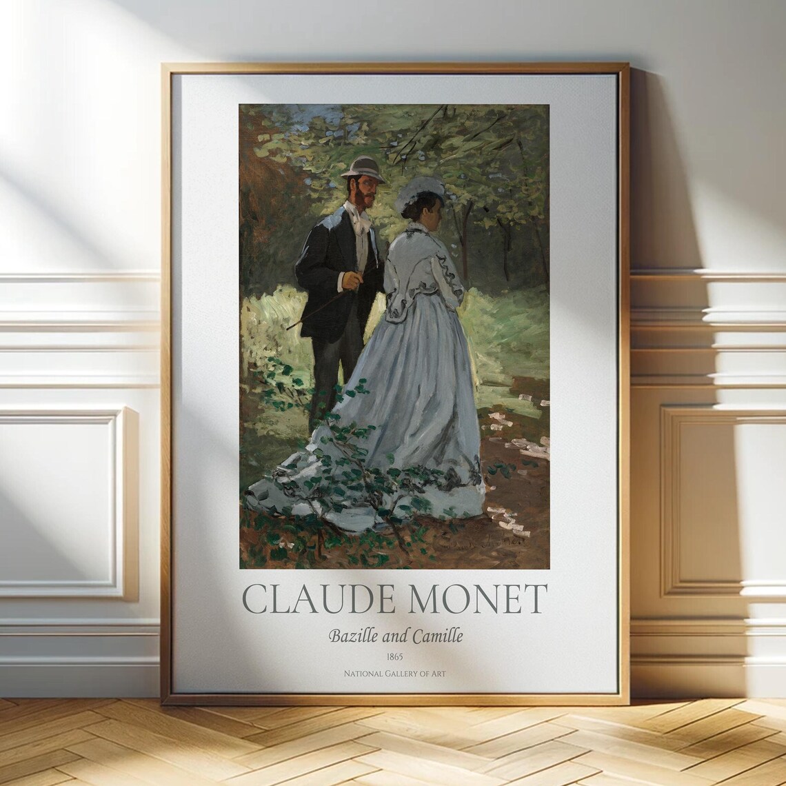 Claude Monet Bazille And Camille 1865 Museum Exhibition Wall Art